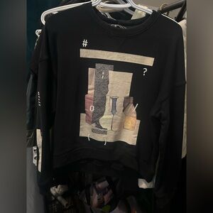 Still life Black Graphic Sweater bluenotes size small